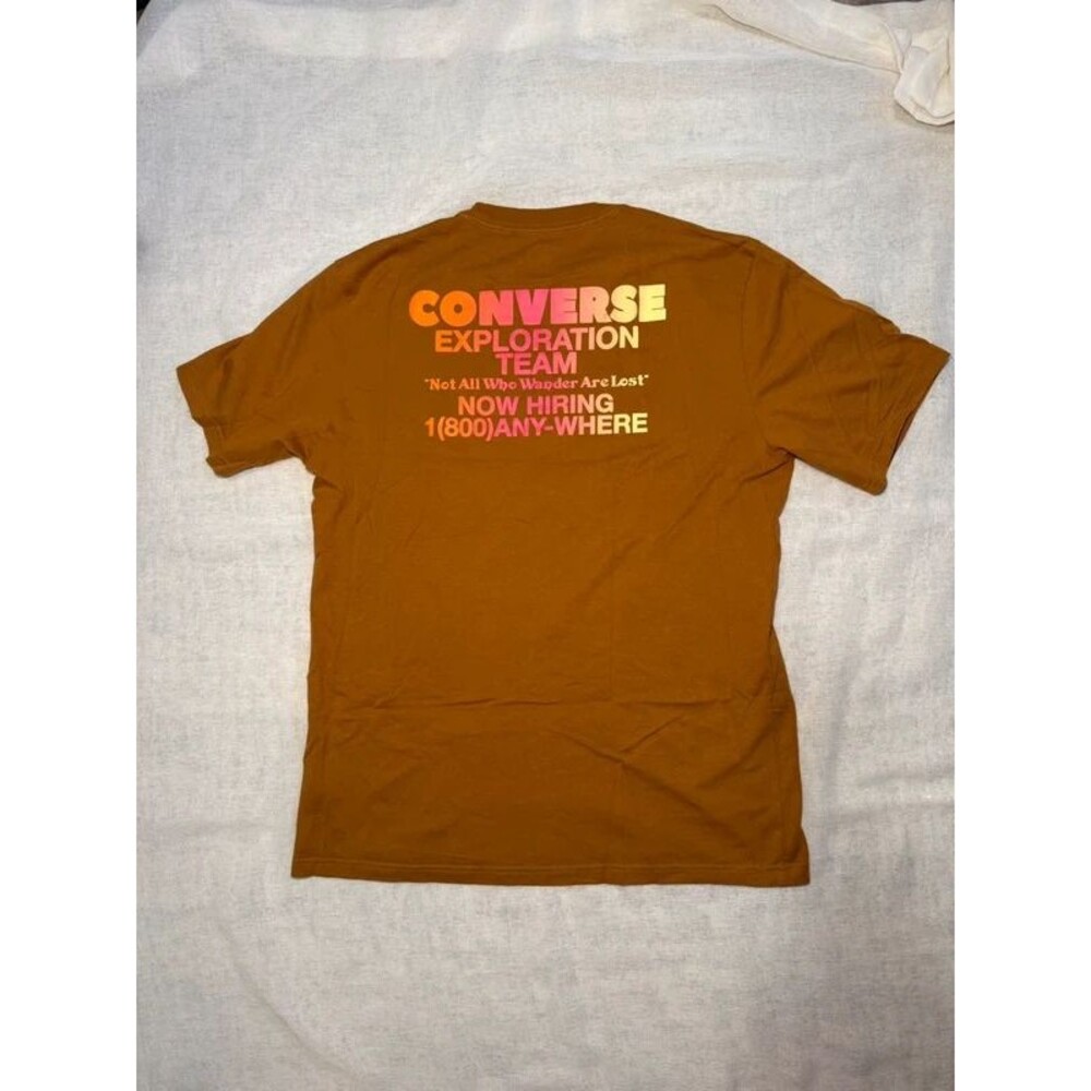 Brown Converse Graphic Tee Shirt Cotton Mens Medium